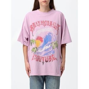 Balenciaga Women Balenciaga Oversized Graffiti Print Cotton T-Shirt